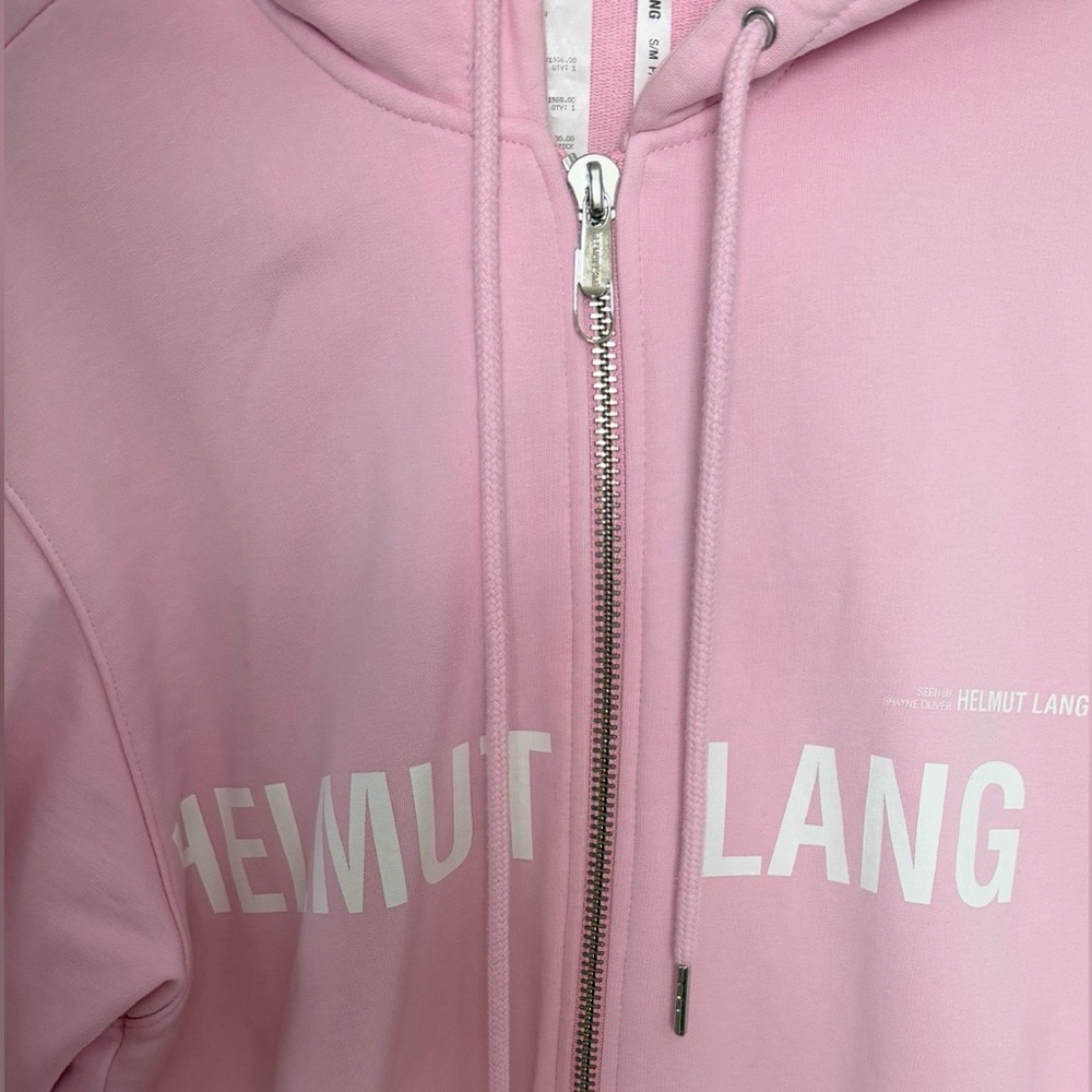 Helmut Lang Pink Shayne Oliver Campaign Print Zip Hoodie sweatshirt - Picture 12 of 13